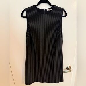 Alice + Olivia Black Dress with White Pinstripes